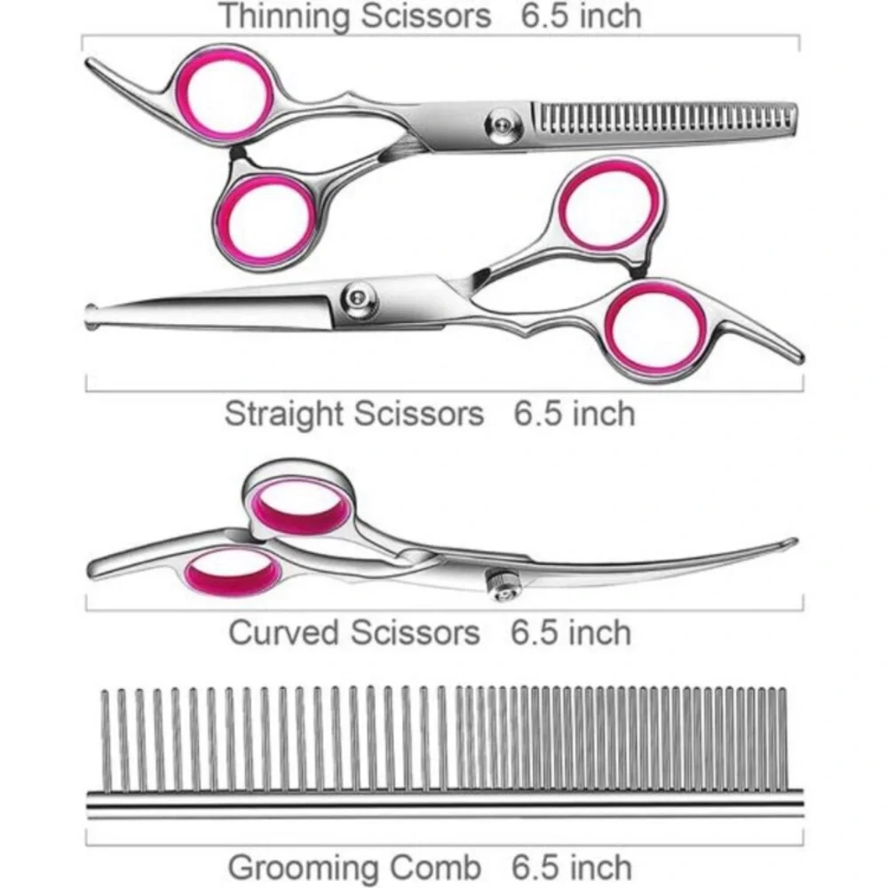 5in1 Dog Grooming ScissorsKit,Professional Dog Scissors for Grooming with Safety